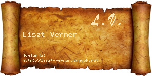 Liszt Verner névjegykártya